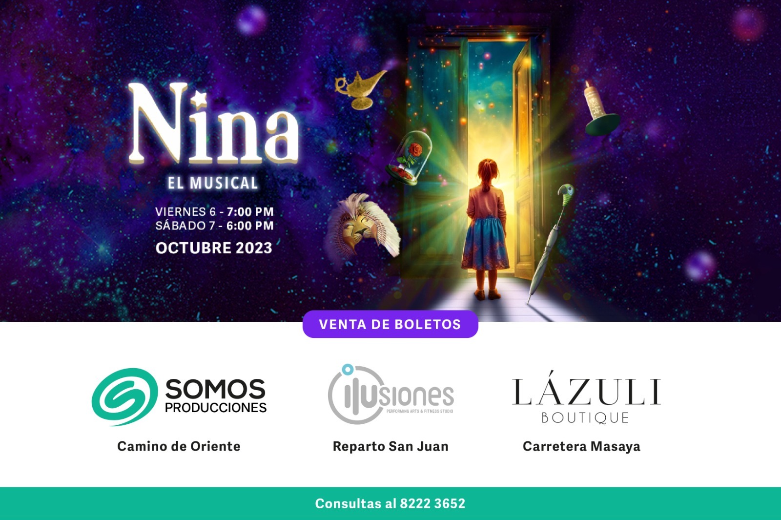 Este hermoso espectáculo realizado por Somos Producciones, será presentado en el Teatro Nacional Rubén Darío. Nina, El Musical, una obra de teatro, danza y canto que unirá a la familia