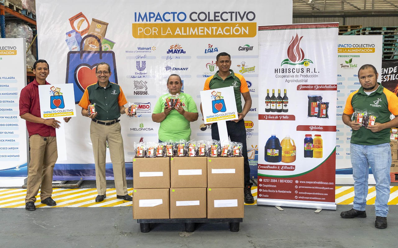 Walmart, sus socios comerciales y empresas aliadas del Banco de Alimentos otorgaron 7.8 millones de córdobas en productos de primera necesidad. 128 mil libras de productos para el Banco de Alimentos de Nicaragua