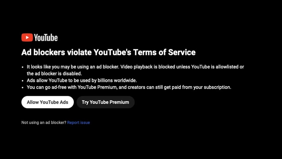 YouTube comienza a prohibir ver videos con los bloqueadores de publicidad activados YouTube comienza a prohibir ver videos con los bloqueadores de publicidad activados